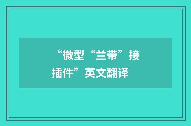 “微型“兰带”接插件”英文翻译