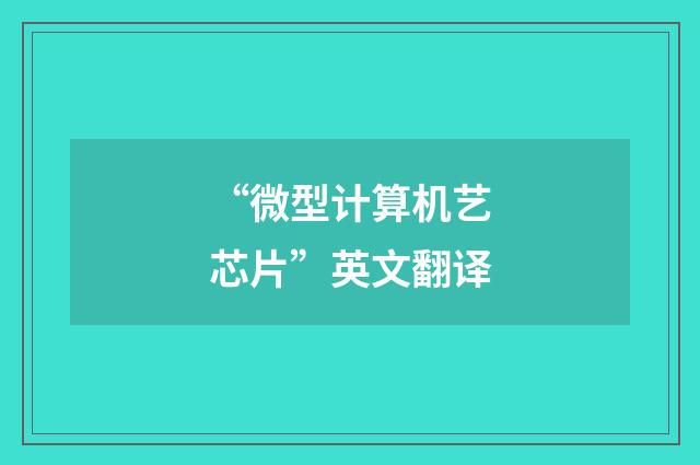 “微型计算机艺芯片”英文翻译