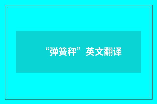 “弹簧秤”英文翻译