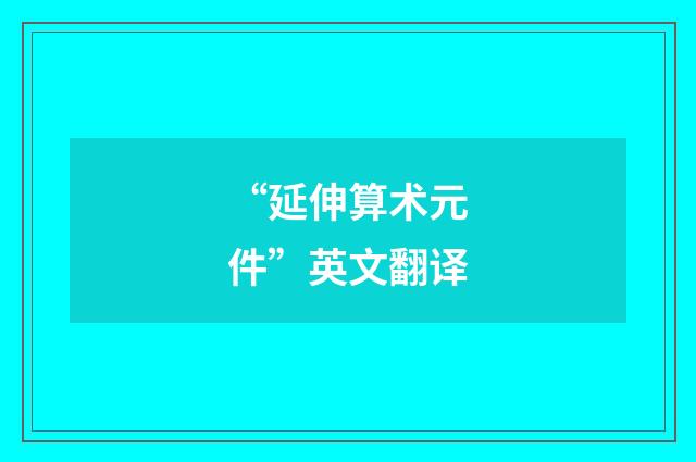 “延伸算术元件”英文翻译