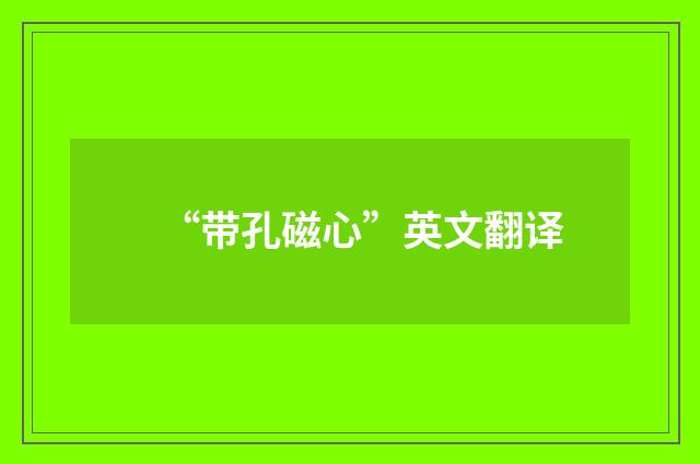 “带孔磁心”英文翻译