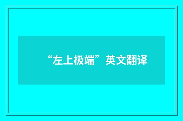 “左上极端”英文翻译