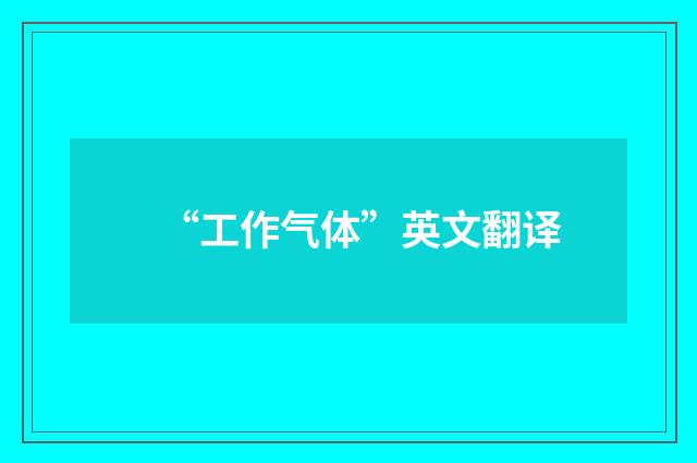 “工作气体”英文翻译