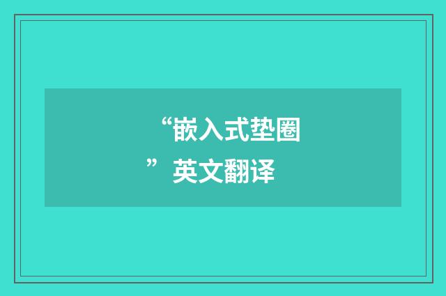 “嵌入式垫圈”英文翻译