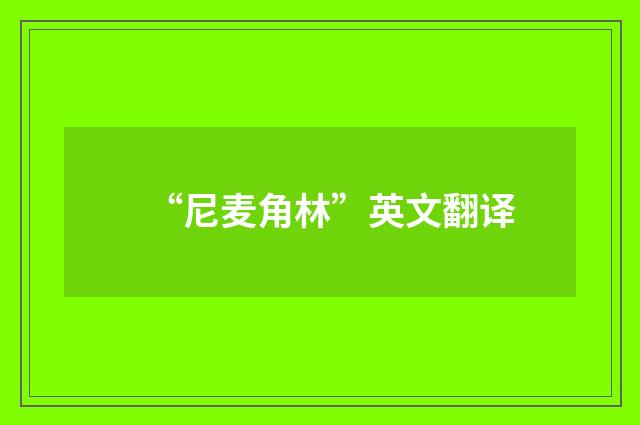 “尼麦角林”英文翻译