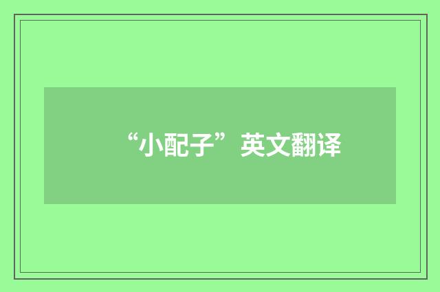 “小配子”英文翻译