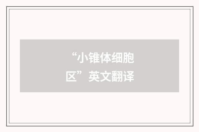 “小锥体细胞区”英文翻译