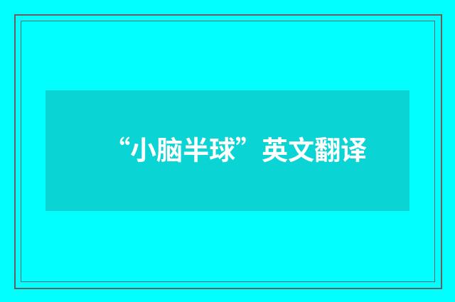“小脑半球”英文翻译