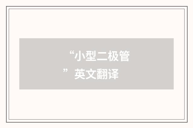 “小型二极管”英文翻译