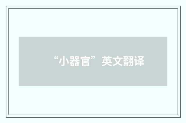 “小器官”英文翻译