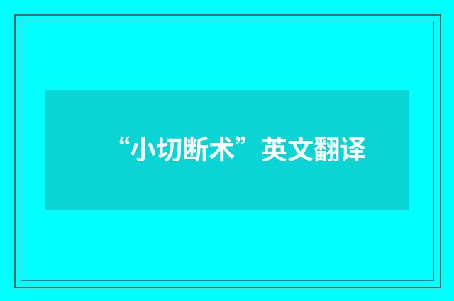 “小切断术”英文翻译
