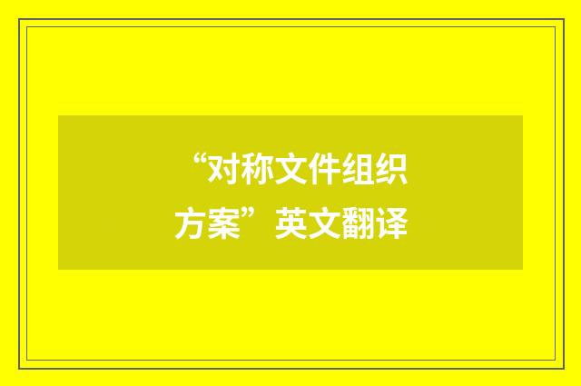“对称文件组织方案”英文翻译