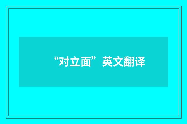 “对立面”英文翻译