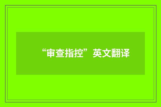 “审查指控”英文翻译