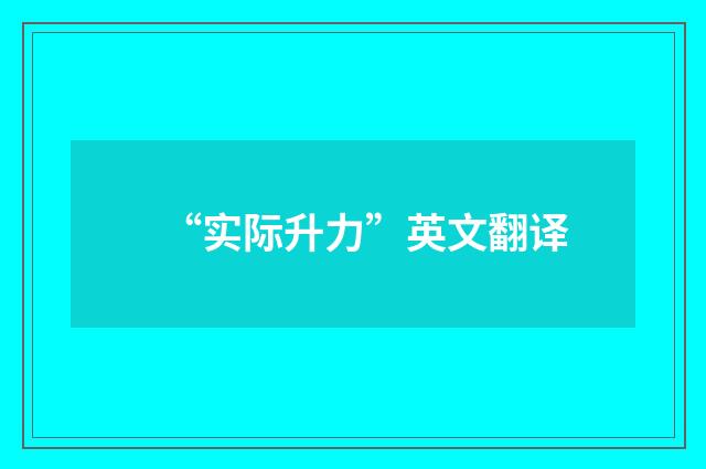 “实际升力”英文翻译