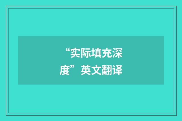“实际填充深度”英文翻译