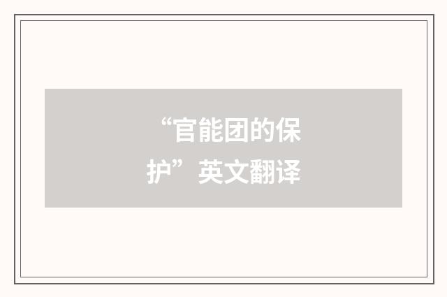 “官能团的保护”英文翻译