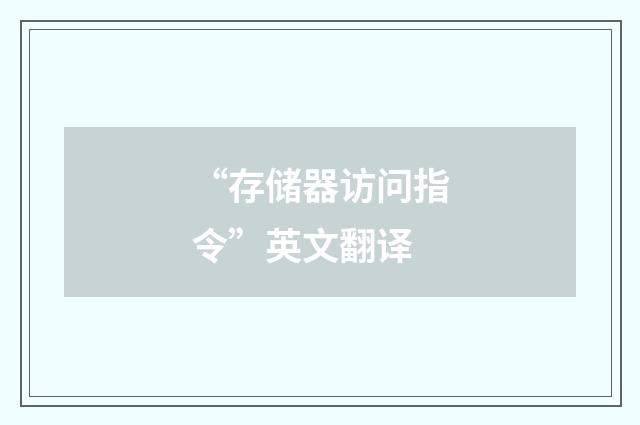 “存储器访问指令”英文翻译