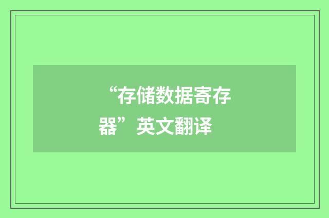 “存储数据寄存器”英文翻译