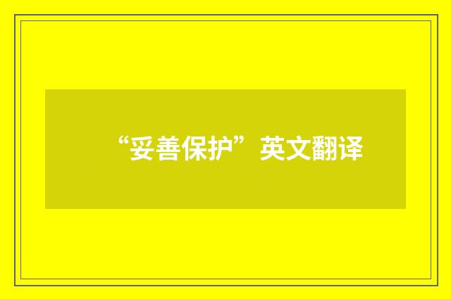 “妥善保护”英文翻译