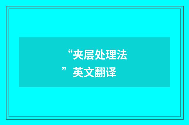 “夹层处理法”英文翻译