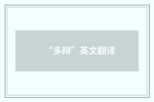 “多辩”英文翻译