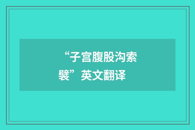 “子宫腹股沟索襞”英文翻译