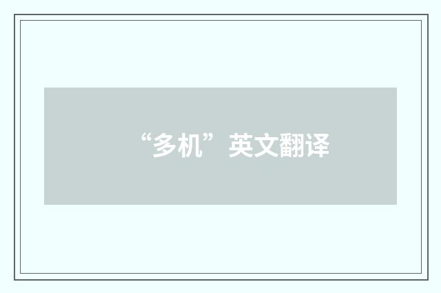 “多机”英文翻译