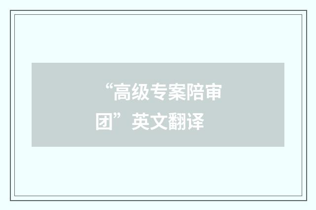 “高级专案陪审团”英文翻译