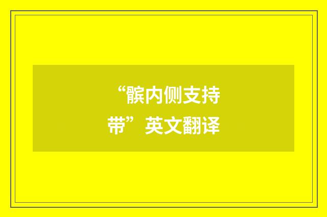 “髌内侧支持带”英文翻译