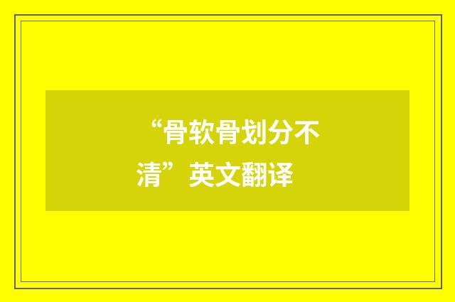 “骨软骨划分不清”英文翻译