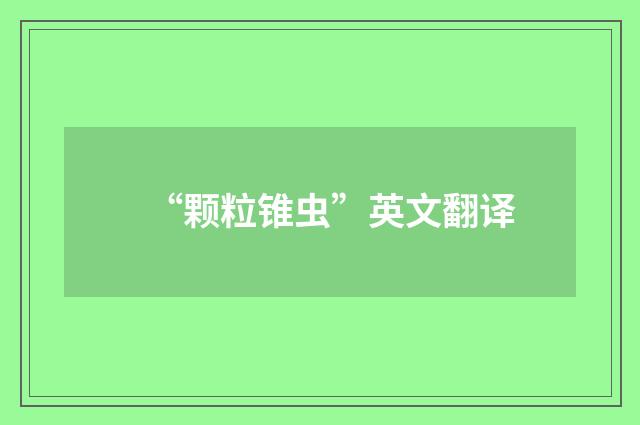 “颗粒锥虫”英文翻译