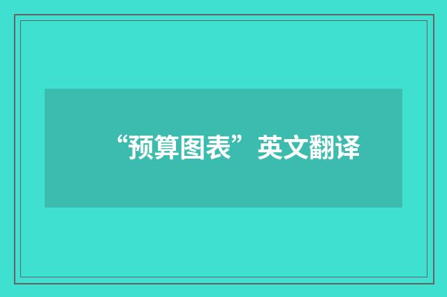 “预算图表”英文翻译