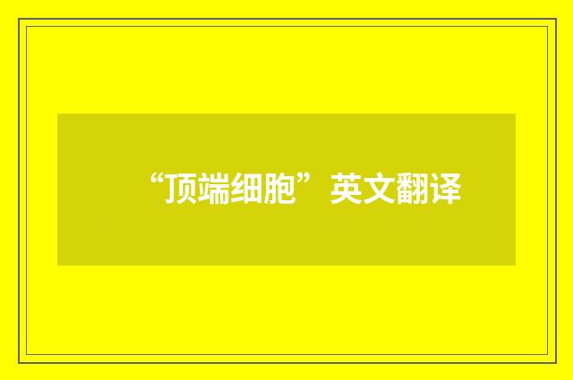 “顶端细胞”英文翻译