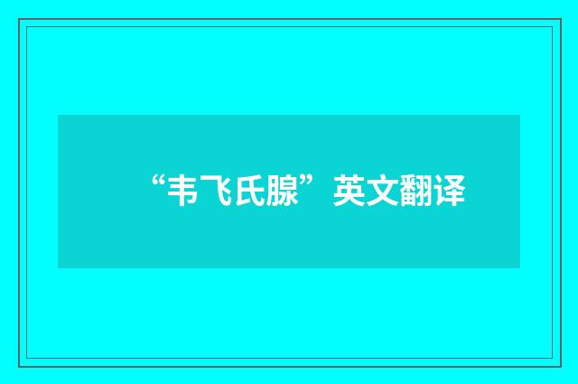 “韦飞氏腺”英文翻译