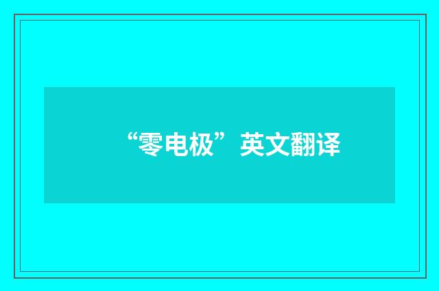 “零电极”英文翻译