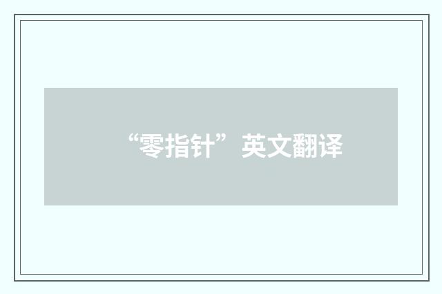 “零指针”英文翻译