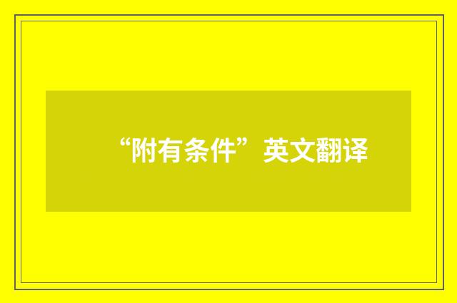 “附有条件”英文翻译