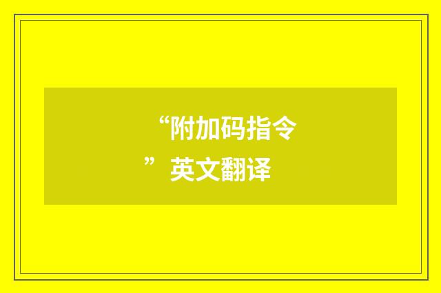 “附加码指令”英文翻译