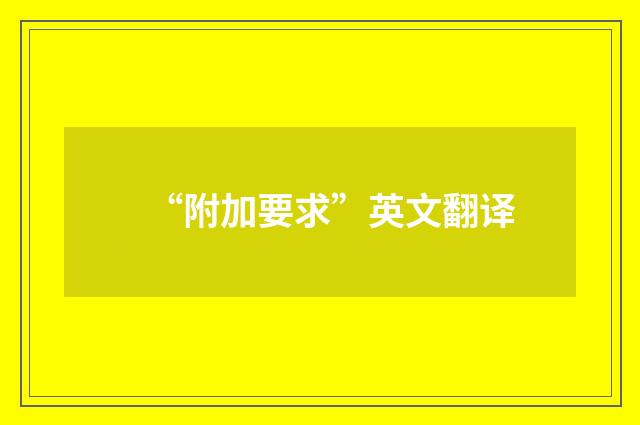 “附加要求”英文翻译