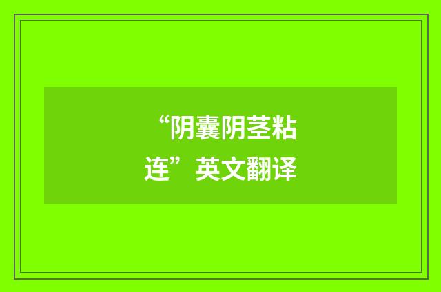 “阴囊阴茎粘连”英文翻译