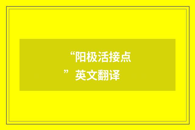 “阳极活接点”英文翻译