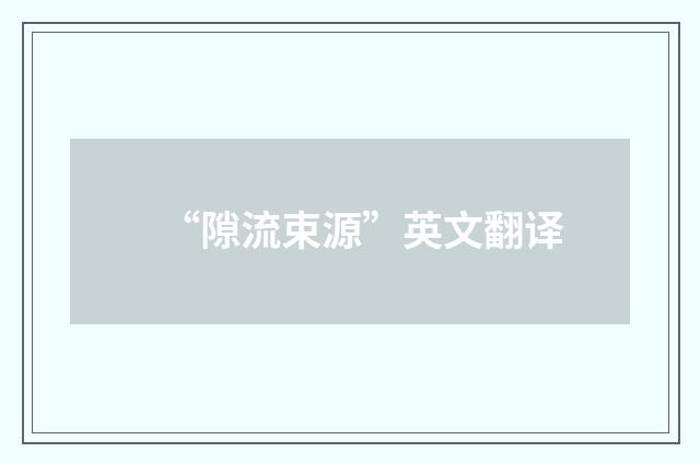 “隙流束源”英文翻译