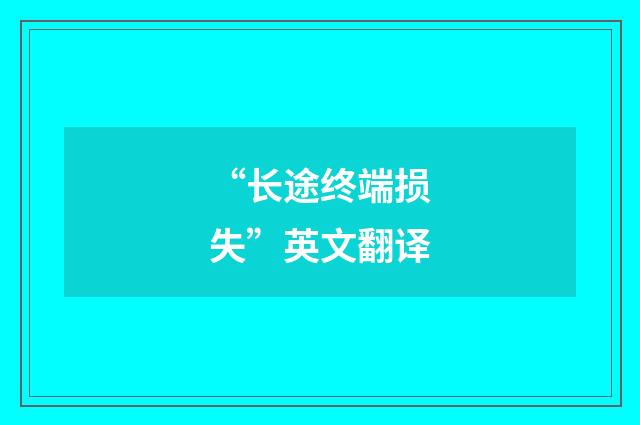 “长途终端损失”英文翻译