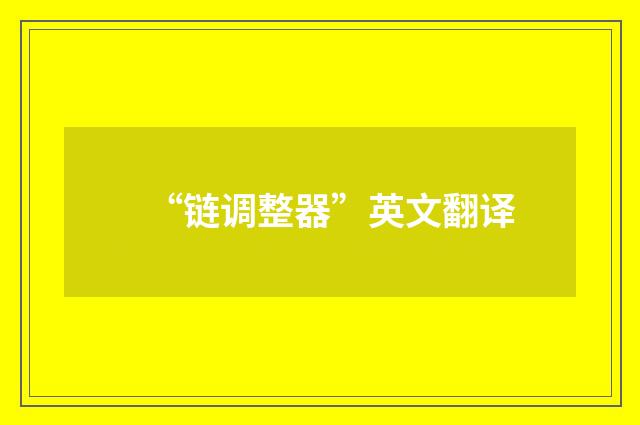 “链调整器”英文翻译