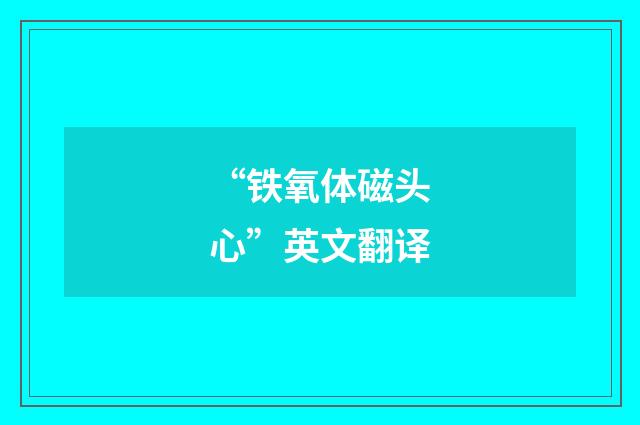 “铁氧体磁头心”英文翻译