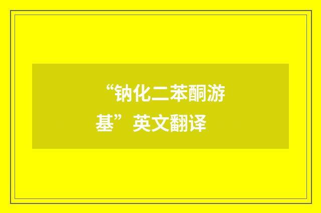 “钠化二苯酮游基”英文翻译