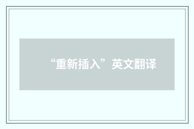 “重新插入”英文翻译