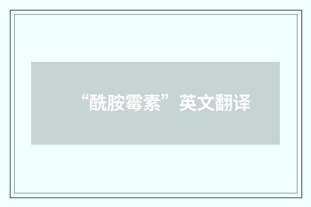 “酰胺霉素”英文翻译