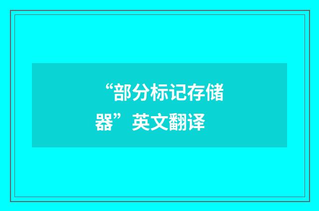 “部分标记存储器”英文翻译